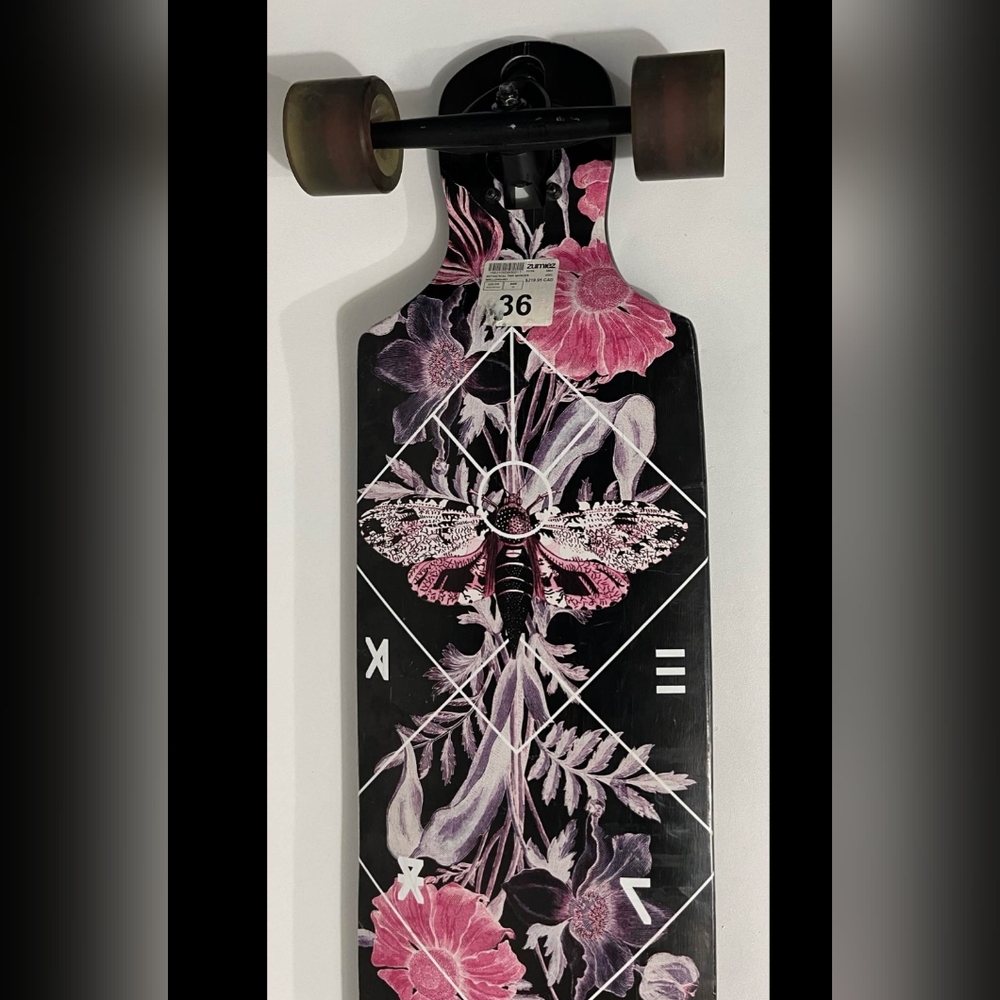 Mercer 40" Drop-Through Longboard Cruiser—Floral Botanical Deck—Complete Board